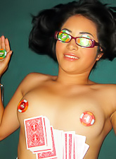 Lovers play strip poker but soon forget about everything else and focus on making hard sex