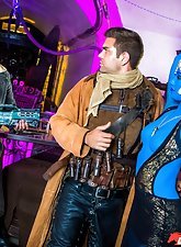 Twi'lek beauty with big breasts gets banged by two hung studs