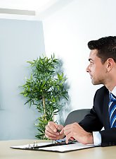Grey heels blond-haired secretary ends up getting fucked in the office