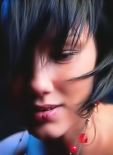 Loreen A takes her sexy black red thongs and teases us in sexy red stockings.