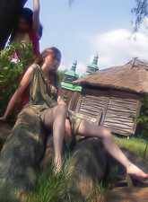 Katya B takes her green dress outdoors in the country and shows her divine body.