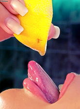 Hot blonde vixen Cynthia Paul strips in the kitchen and shows her amazing ass.