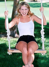 Lusty blonde babe Jesse Twistys strips outdoors and shows us her amazing body.