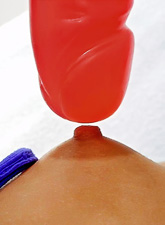 Many ways to relax and enjoy your time alone pool side with young Judith Fox and toys.