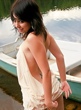 Sexy Ariel Rebel loves river because she can show off her body in a wet dress.