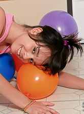 Ariel Rebel is a very playful babe who loves playing with balloons on the floor.