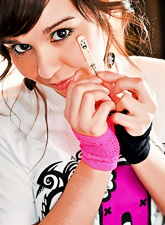 Though Ariel Rebel loves funny T-shirts, she loves taking them off even more.