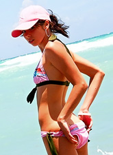 Ariel Rebel and one of her friends go to a beach to enjoy sun and their own bodies.