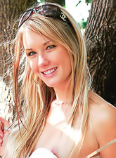 Private Jewel getting rid of her shirt, pulling her panty aside showing her tiny cunt.