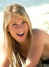 Private Jewel posing in her colorful bikini, getting naked, showing her tits and ass.