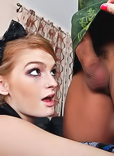 Sweet hottie, Faye Reagan, gets her clean shaved slit stuffed with a huge rod.