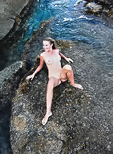 Rosea Nubiles takes all of her lingerie outdoors and shows us her hungry vagina.