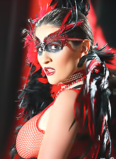 Kinky brunette model Austin Kincaid strips her slutty outfit and shows her body.