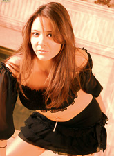 Annabelle Angel strips her sexy black, lace lingerie off and shows us her vagina.