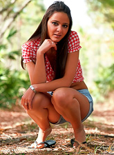 Annabelle Angel takes her slutty denim shorts off and shows us her amazing booty.