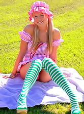 Cute blond babe Alison Angel gets naked and shows her tits and nasty pussy and ass.