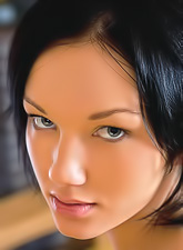 Loreen A spreads her long sexy legs on the sofa and deeply fingers her vagina.