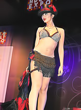 Passionate blonde bitch Katsuni strips her classy outfit and shows her hot body.