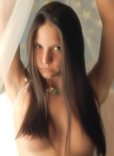 Alluring brunette gal Monika Vesela strips her white dress and shows her hot ass.