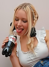 Cute blonde teen Lovely Anne spreads her legs and shows us her hot wet cunt.