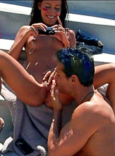 Amia Miley takes her clothes off outdoors and gets her muff screwed hard and fast.