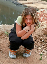 Hot teen gal Emily 18 strips outdoors and unveils her hot fuckable curvy body.