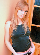 Cute blonde teen Kiss Kristin takes off her army pants and shows us her hot ass.