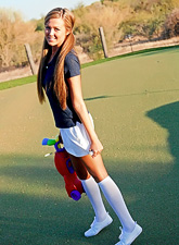 Hot teen gal Craving Carmen strips outdoors and plays with her hot wet pussy.