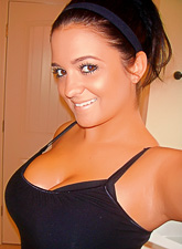 Busty brunette chick Southern Brooke takes hot pictures of her sexy cleveage.