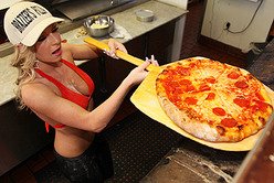 Slutty blonde hottie Britney Brooks sucks her lover's cock and gets pumped.