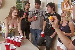 Drunk blonde slut Faye Reagan enjoys getting her muff slammed by hard fat schlong.