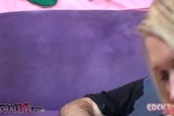 Heather Starlet takes her blue lingerie off and pleases her hung lover orally.