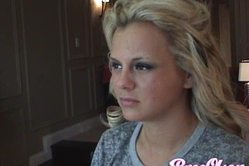 Bree Olson got caught behind the scenes getting her make up ready for porn scene.