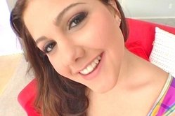 Carmella Diamond kneels before her hung lover and pleases him with a great blowjob