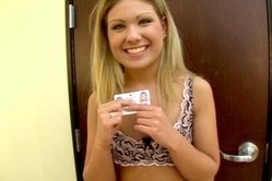 Aubrey Adams kneels before a couple of studs and gets screwed without mercy