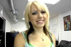 Lexi Belle takes her clothes off in the office and shows us her perky round boobs