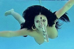 Attractive brunette hoe Victoria Seacrast strips in the pool and fucks with her lover