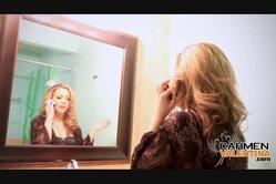 Carmen Valentina takes her clothes off and passionately blows a throbbing hard cock