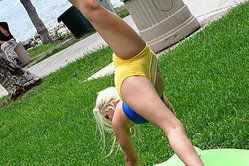 Long haired blonde chick is ready for some nasty exercise, she gets her sexy holes drilled