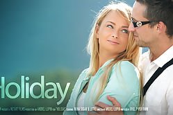 Astonishing blonde is enjoying passionate sex with photographer sucking and riding his cock