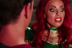 Hot ginger cutie comes to the club to have some fun and to suck a dick of a half-naked dude