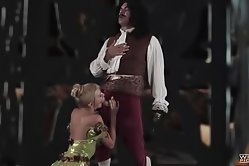 Sex-hungry blonde babe comes to the masquerade to get all her desires satisfied in an orgy