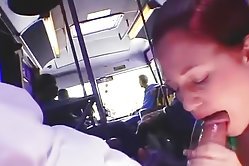 Sex-hungry babe gives dude a deep blowjob right in the delivery truck to pick up her parcel