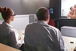 Dude gives busty babe a cunnilingus and then tells her to bend down so he could fuck her tight ass