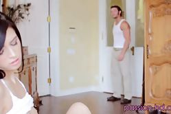 Sexy brunette is getting punished deep