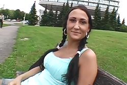 Brunette teen agrees to fuck for money
