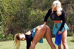 Hot cheerleaders are having wild sex