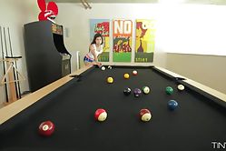 Lovers fuck after a pool game