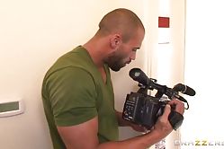 Drilling hot MILF and filming process